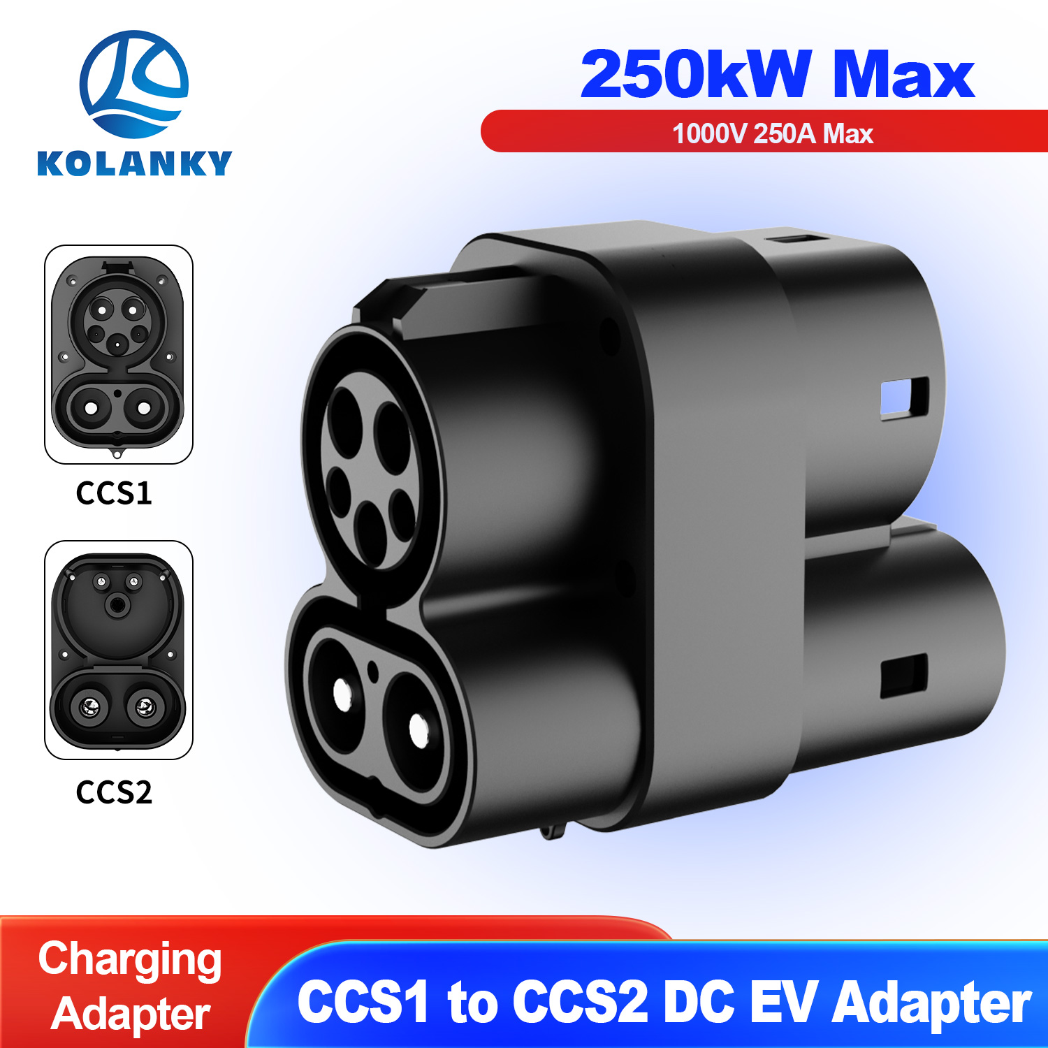 Ccs2 To Ccs1 Fast Charge Adapter 250Kw - Adaptador de Conectores de Carregamento Rápido